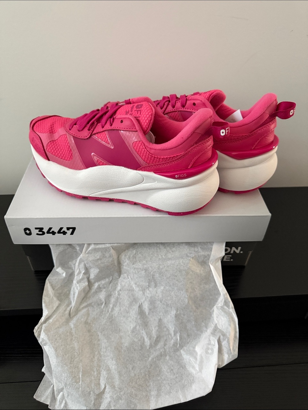 Figs (New Balance) Women's Hot Pink Platform Sneakers